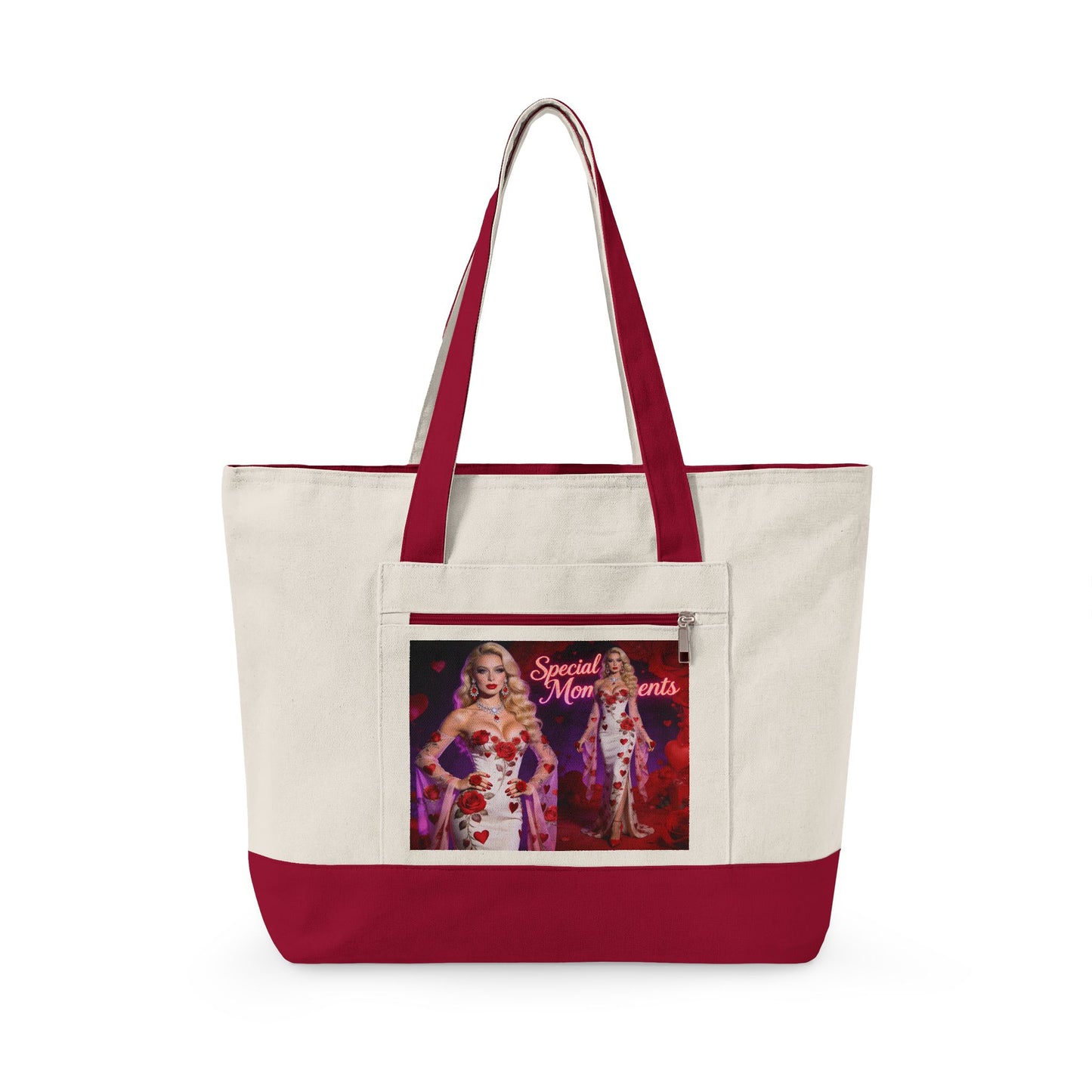 Zippered Canvas Special Moments Rose GlamTote 18" x 14" x 4.5"