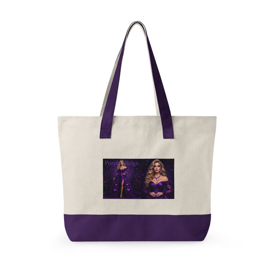 Purple Glam Zippered Canvas Tote | Purple Reign Romance