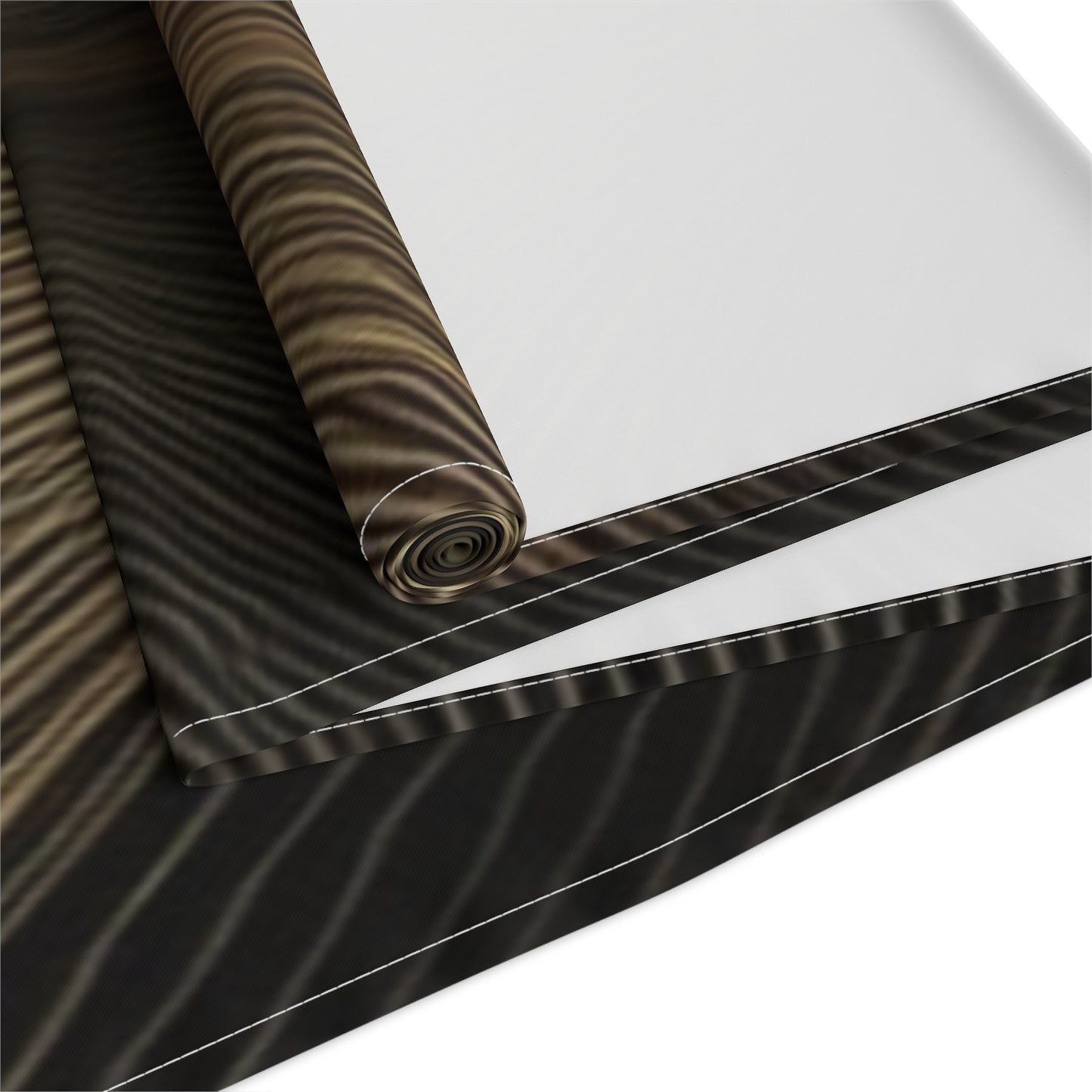 Golden Wave Lines Table Runner | Abstract Metallic Stripe Dining Decor