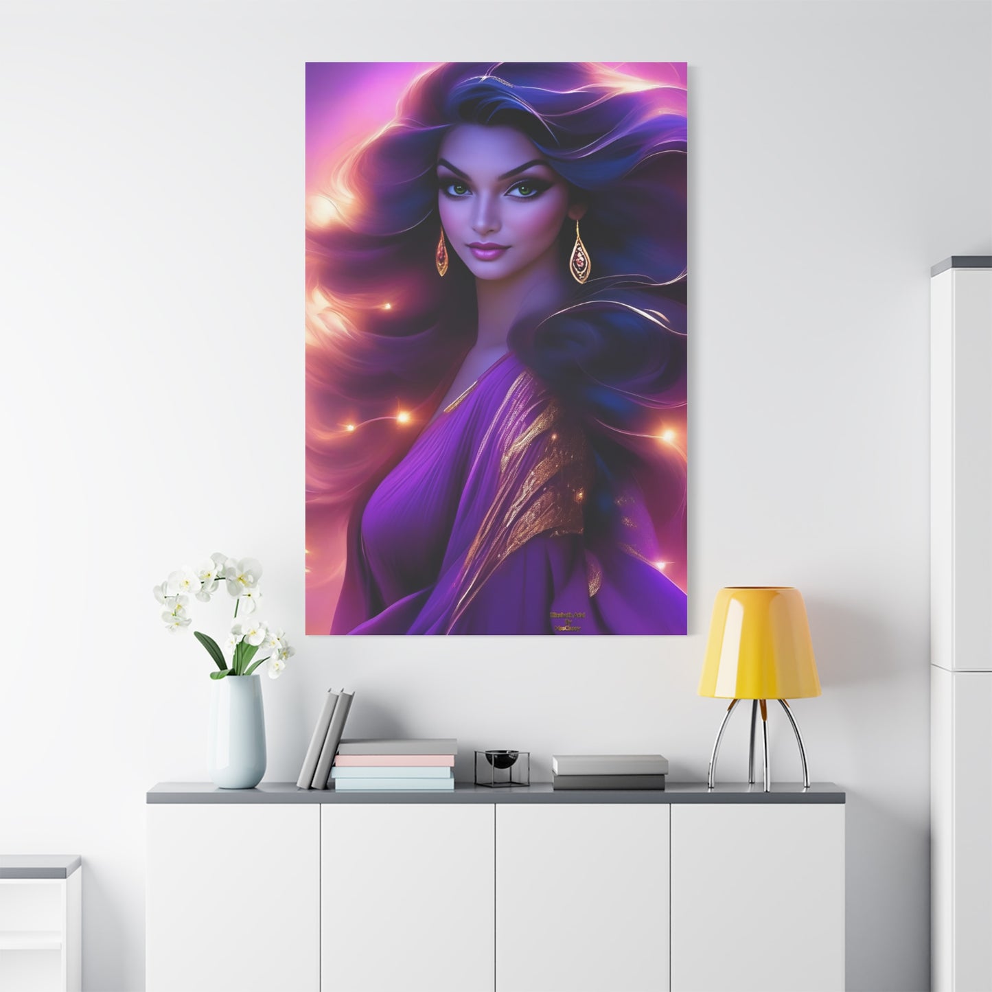 Elizabeth Ariel Collection Violet Dream Fantasy Canvas Art 40 x 60 Vertical