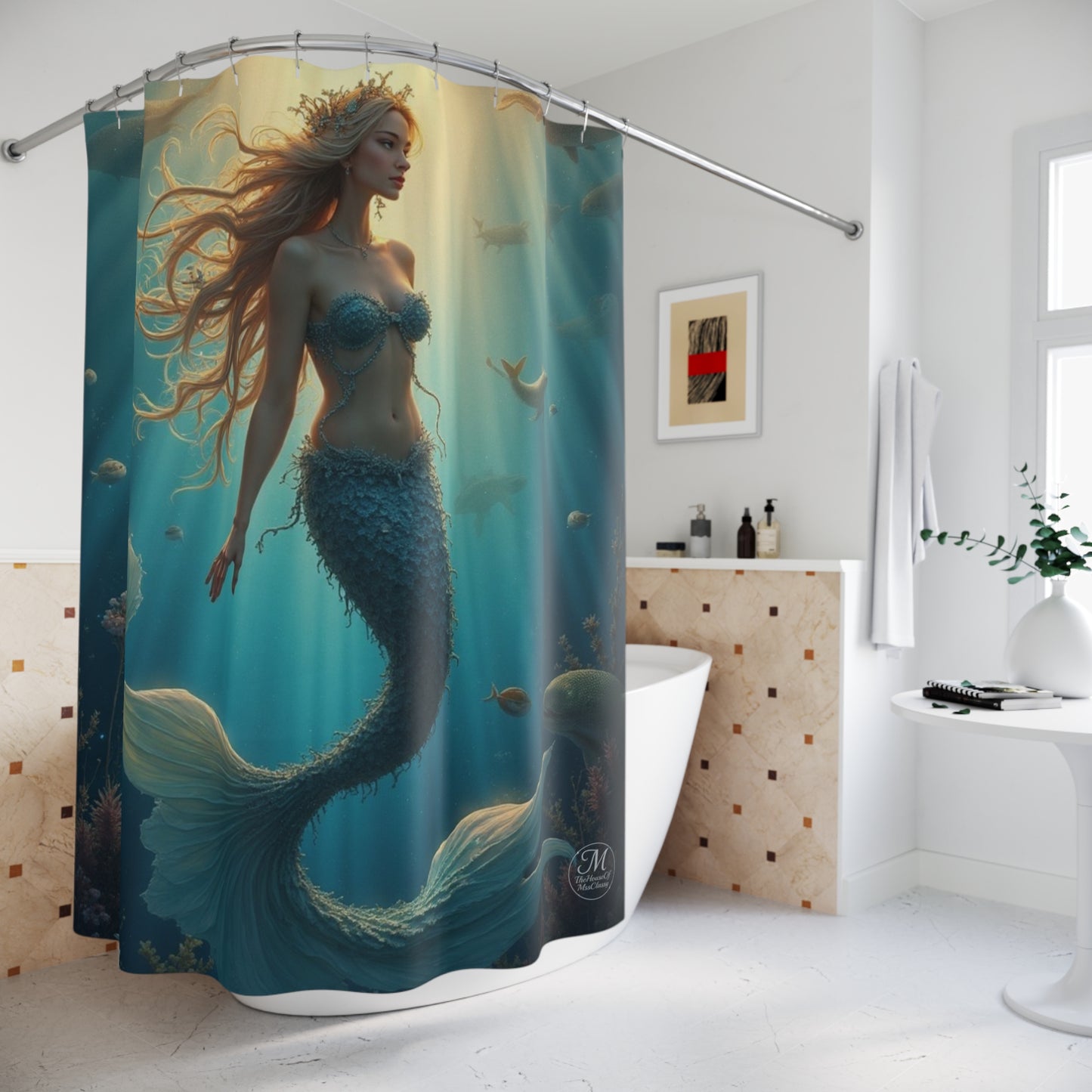 Underwater Mermaid Shower Curtain | Ocean Fantasy Bathroom Decor