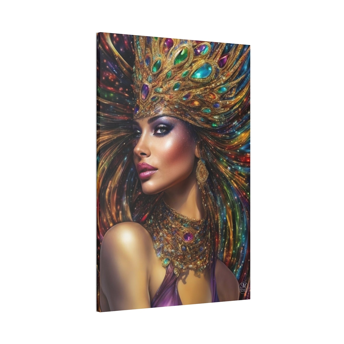 Regal Jewel-Headress Portrait Gallery Style 24x36 inches only Canvas Print/ Wall art