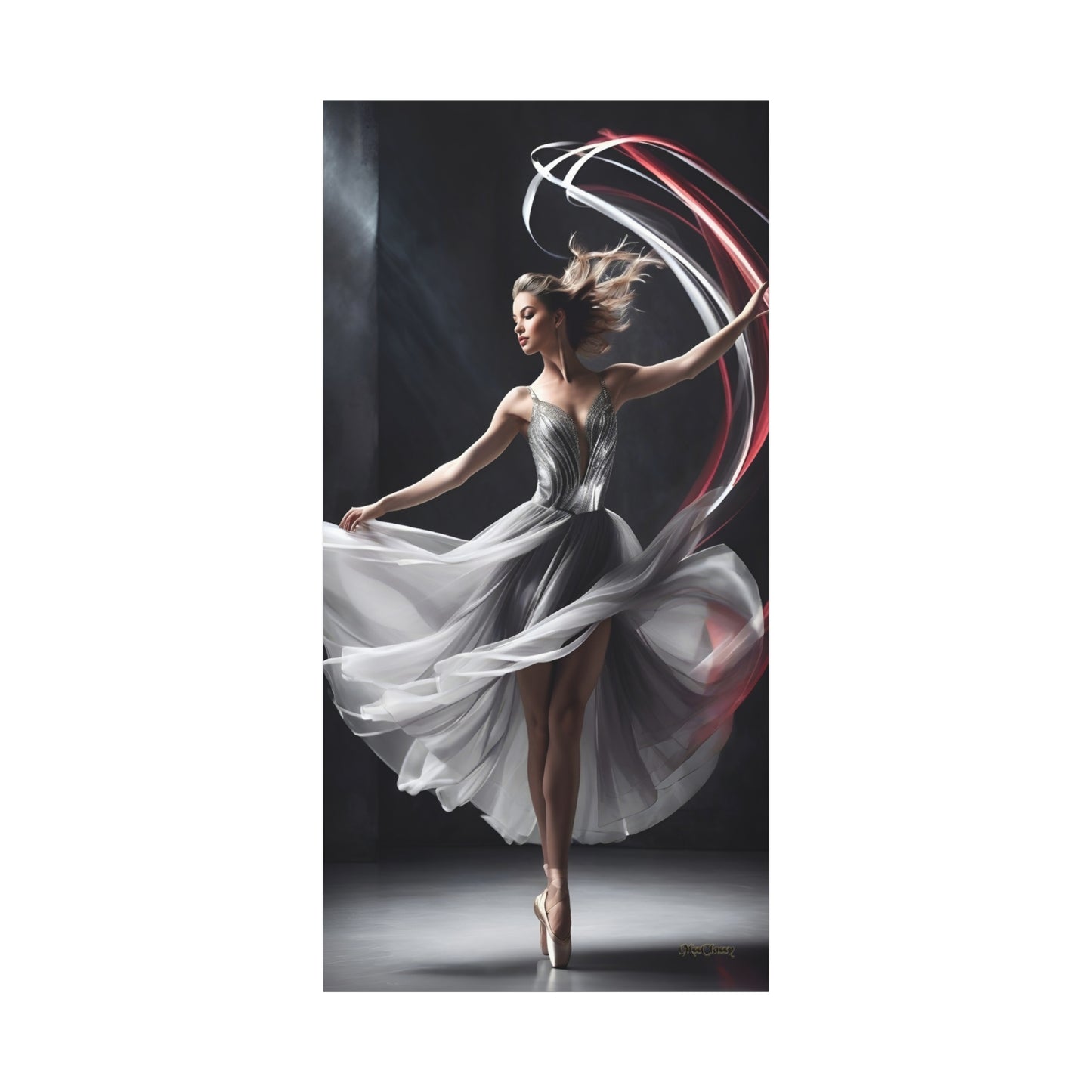Inspired Elegance in Motion Canvas Art 30 x 60 Vertical